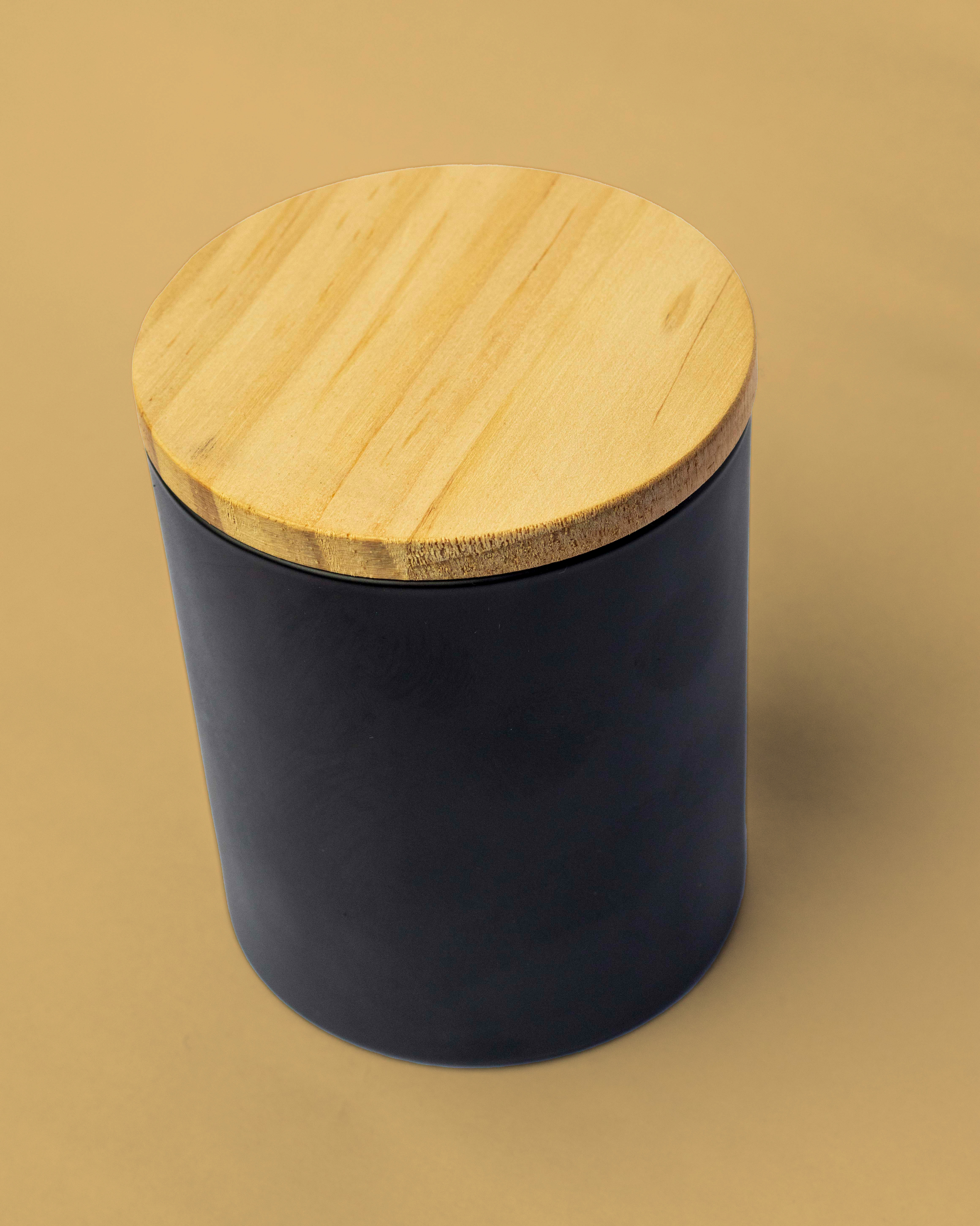 Black Candle Glass Jar